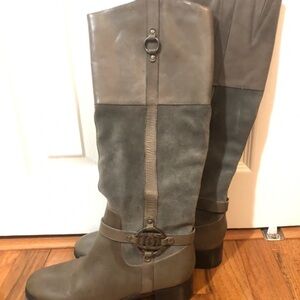 Etienne Aigner Two-Tone Over the Knee Boots